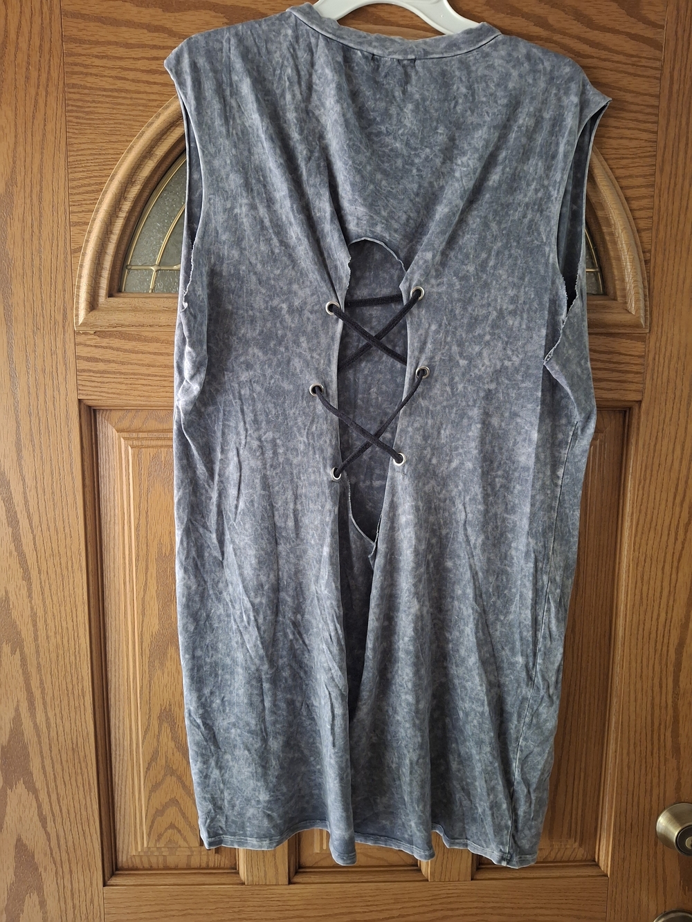 Fashion Nova Gray Graphic Skull Tee Dress with Red Rose and Yellow Accents - Picture 3 of 5